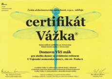 Domov se zvláštním režimem - držitel certifikátu Vážka