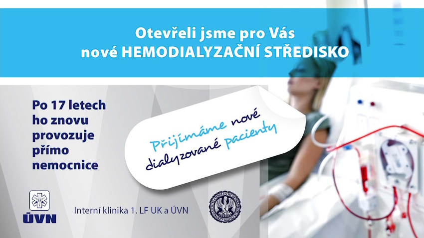 Hemodialyzační středisko ÚVN - přijímáme pacienty