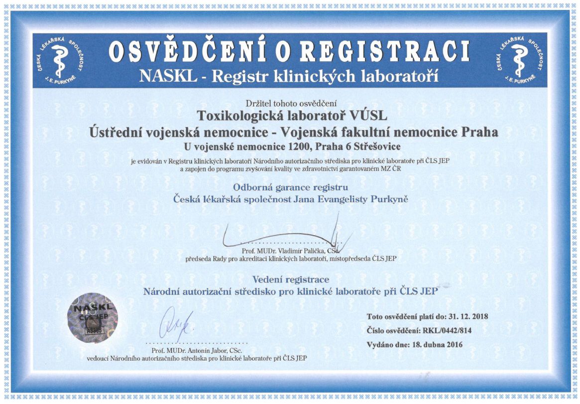 Osvědčení o registraci